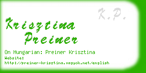 krisztina preiner business card